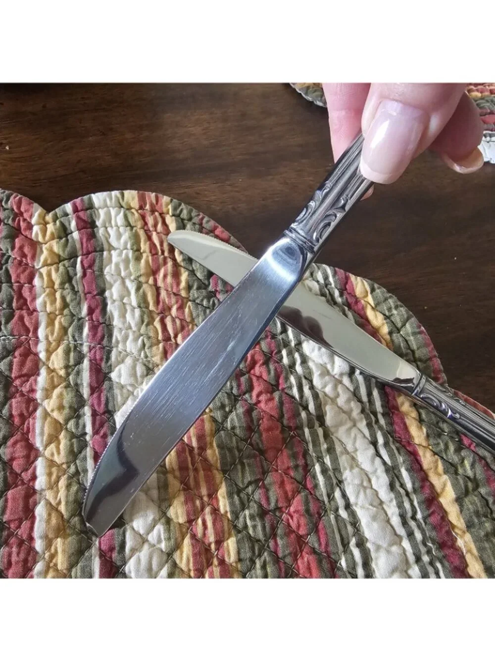 Vintage Salem Silversmith Victoria Dinner Knives Set of 5 Stainless Japan VTG